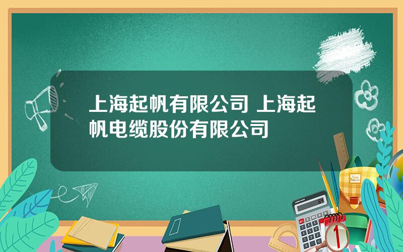 上海起帆有限公司 上海起帆电缆股份有限公司